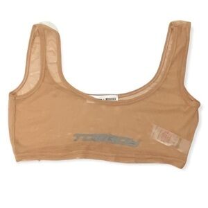 Missguided Tomboy nude‎ color sheer mesh bra top size 0